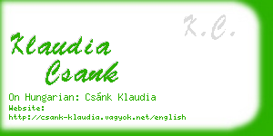 klaudia csank business card