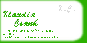 klaudia csank business card